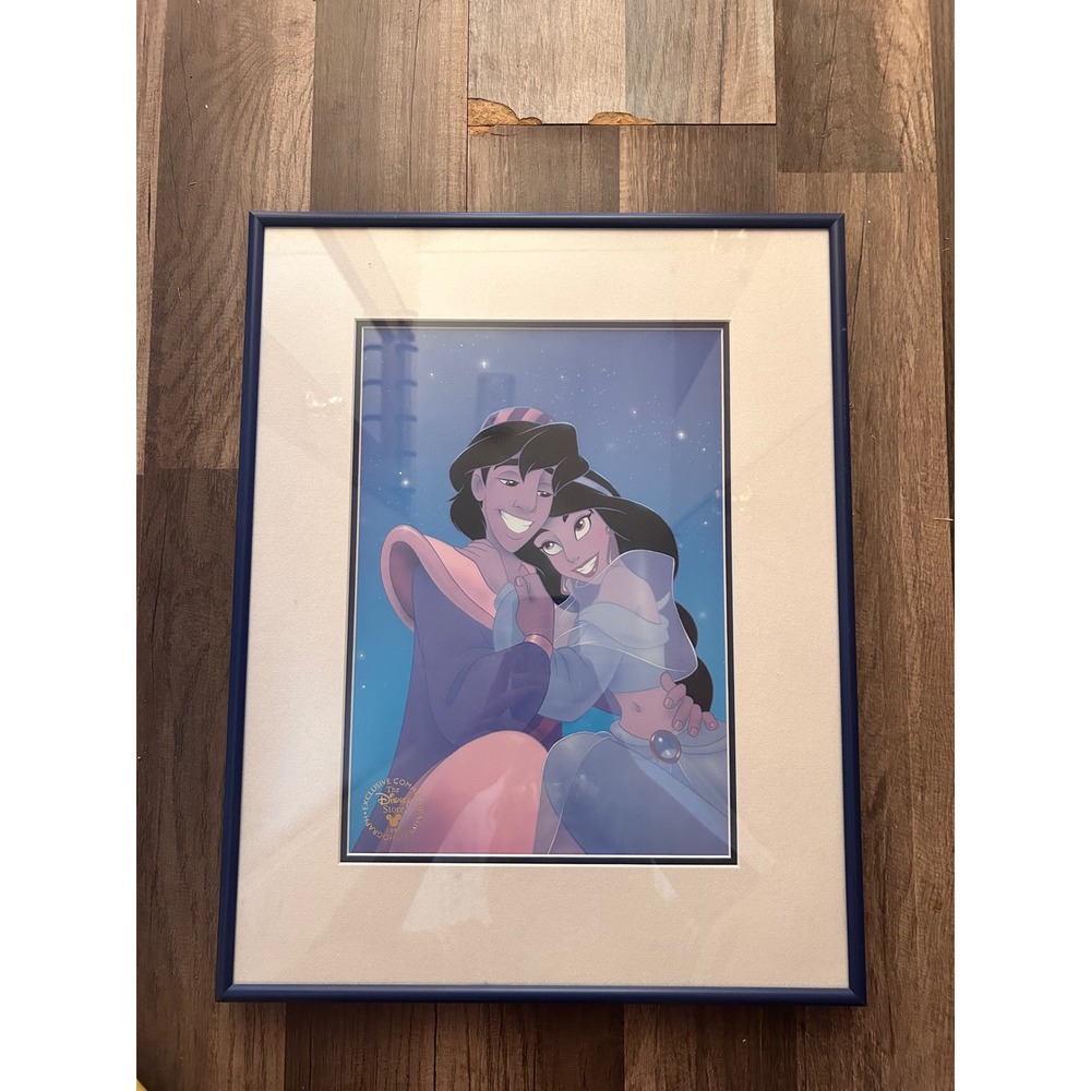 Disney Aladdin Jasmine Commemorative Lithograph Framed Disney Store Art